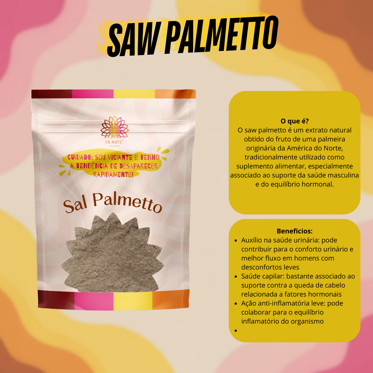 Saw Palmetto em pó Natural Ca.nuts