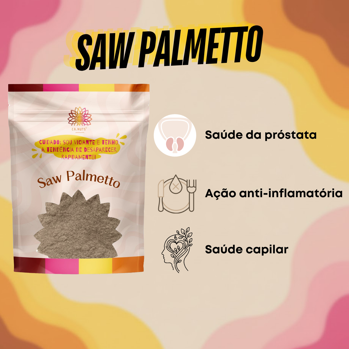 Saw Palmetto em pó Natural Ca.nuts