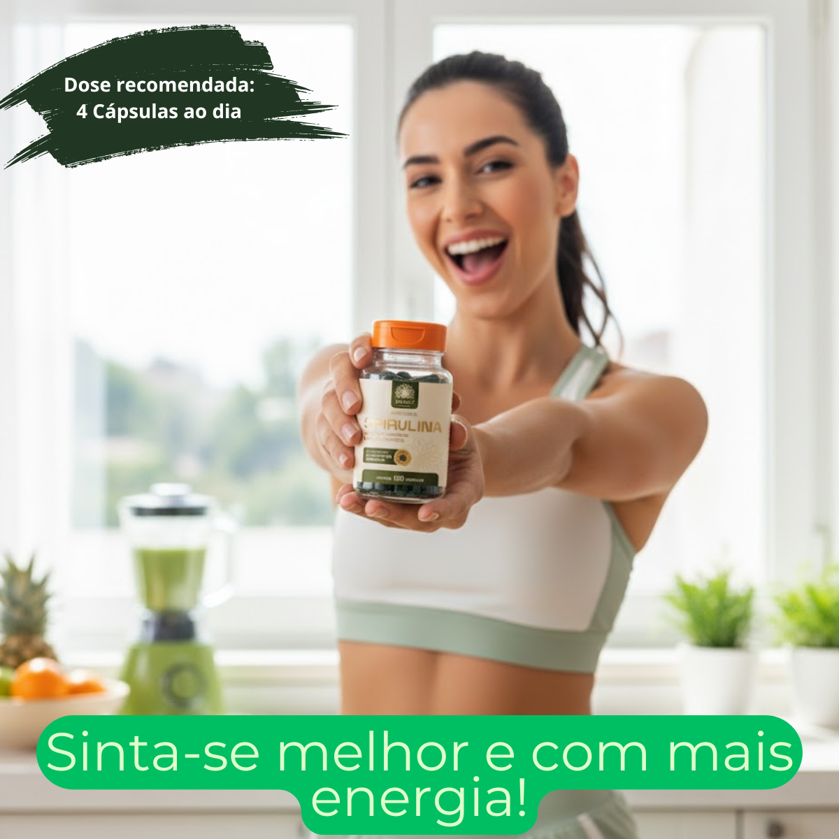 Spirulina em Cápsulas Ca.Nuts - 120 Cápsulas 1800mg