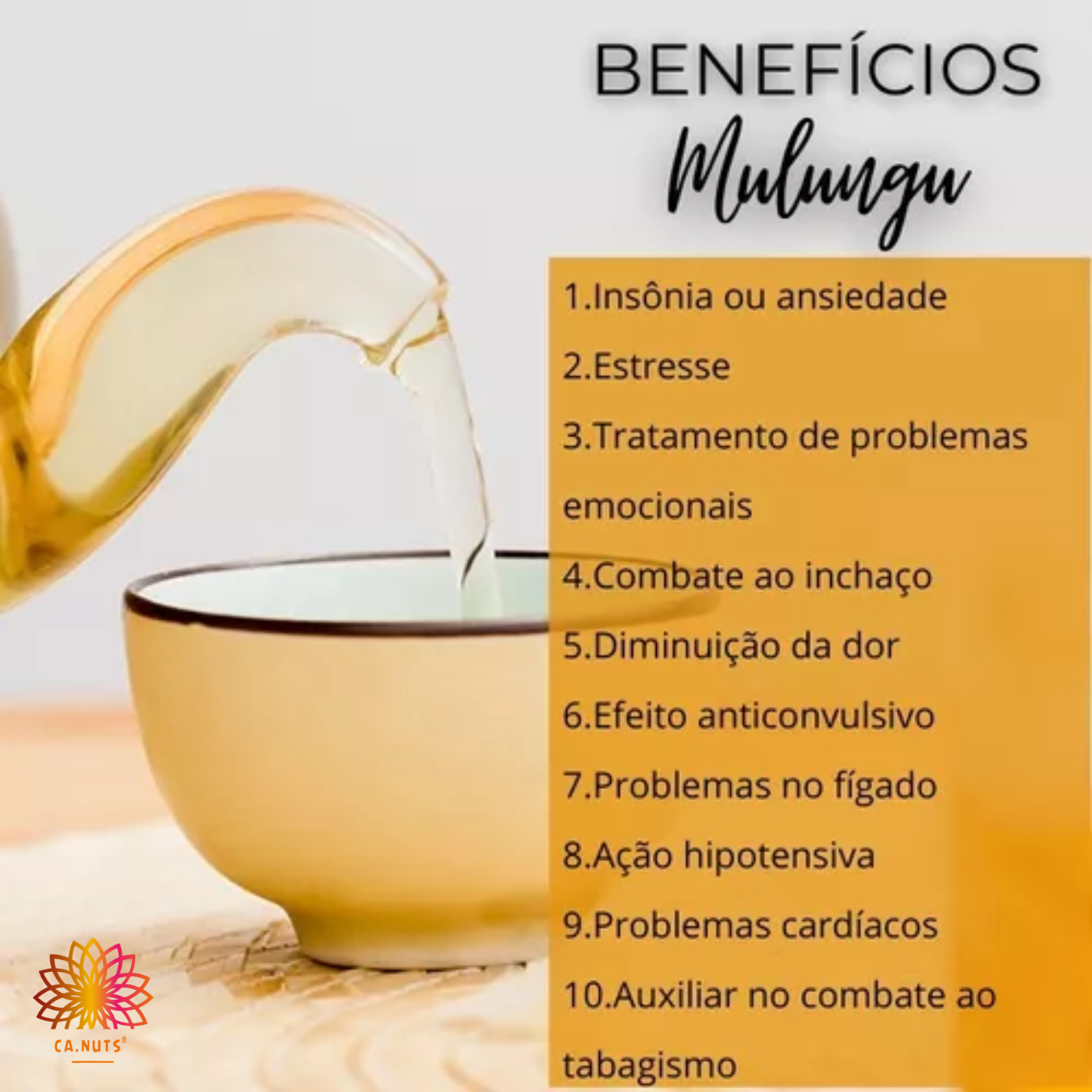 Chá de Mulungu Raiz Premium | Erythrina velutina | Marca Ca.Nuts | Chás Especiais