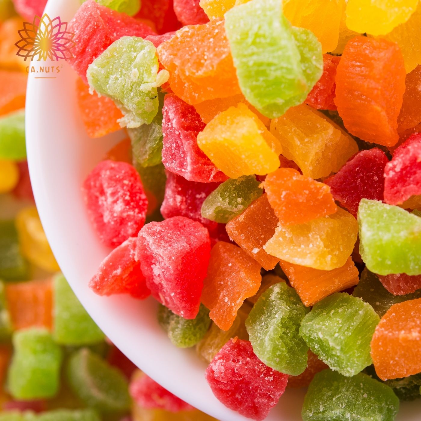 Candied fruit cubes