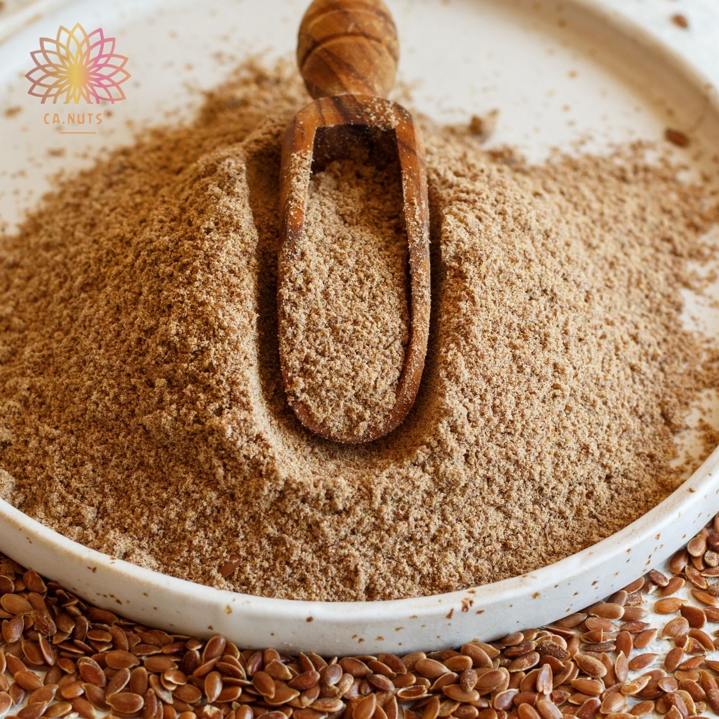 Farinha de Linhaça Dourada Crua Ca.Nuts Rico em Fibras