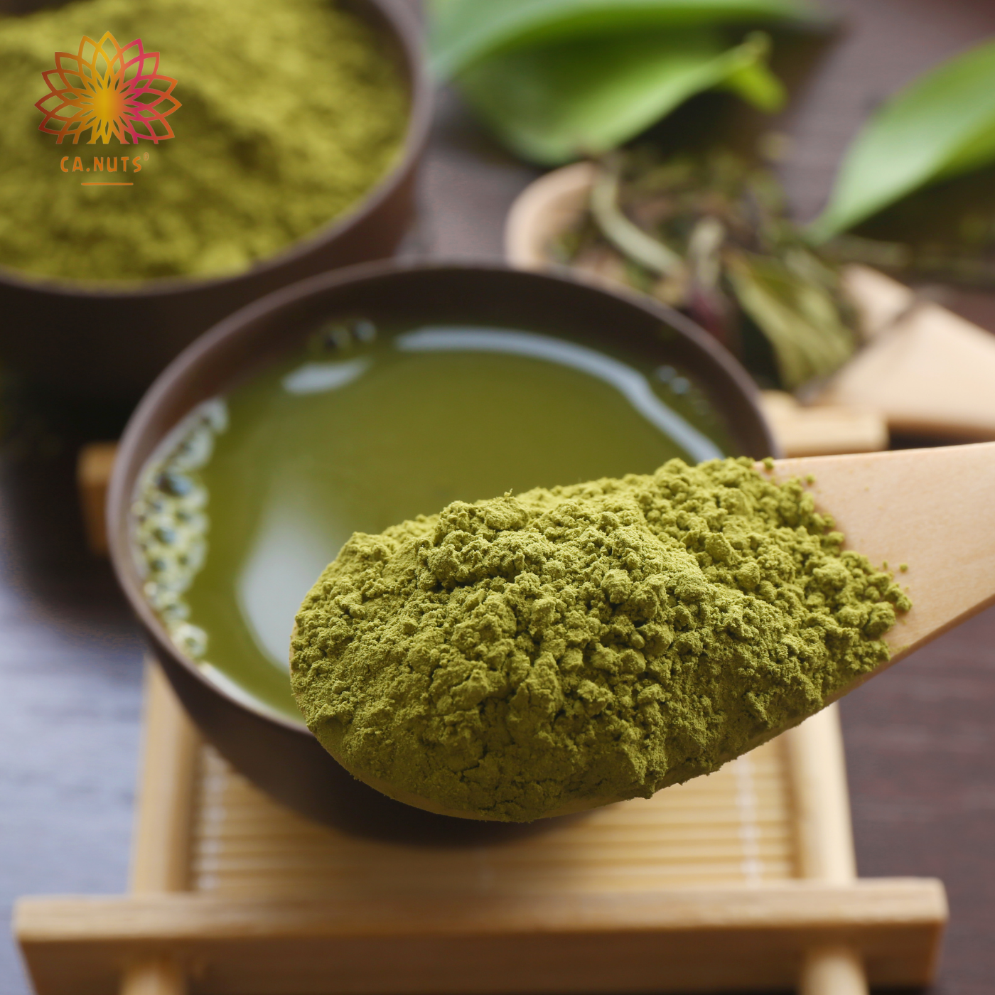 Chá Seca Barriga em Pó Premium Ca.Nuts | Jambolão, Porangaba, Chá verde, Cerqueja, Sene e Camomila