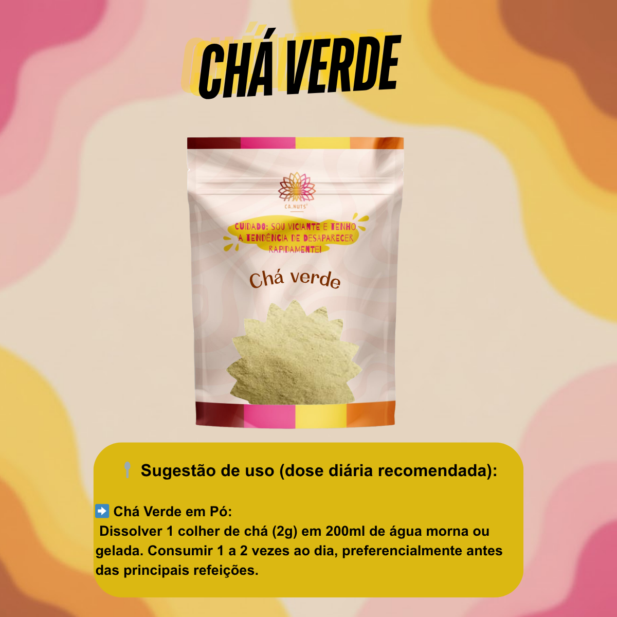 Chá verde Ban-chá Natural Premium Ca.nuts | Antioxidante natural - Mais disposição e foco