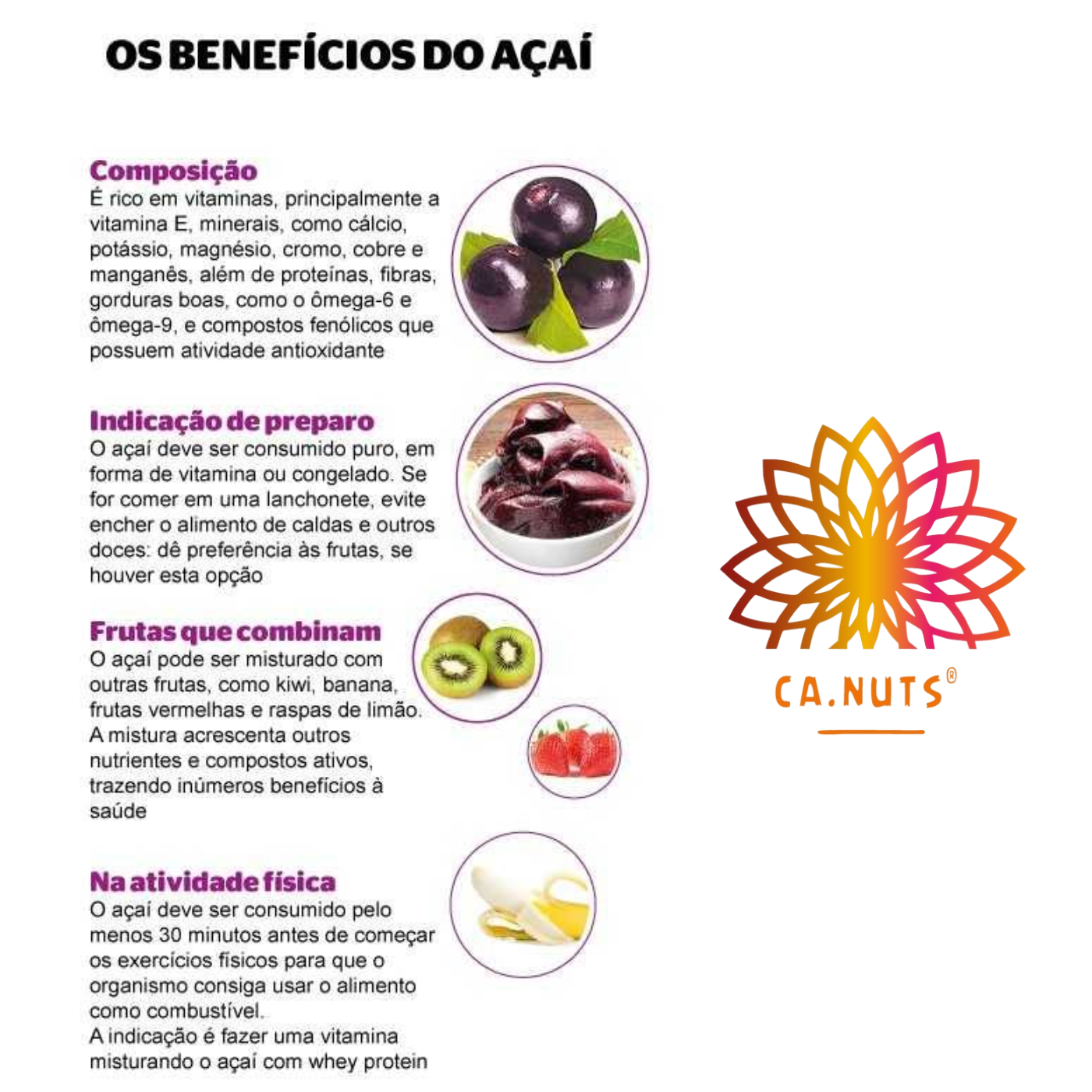 Açaí em pó desidratado premium | Marca Ca.Nuts