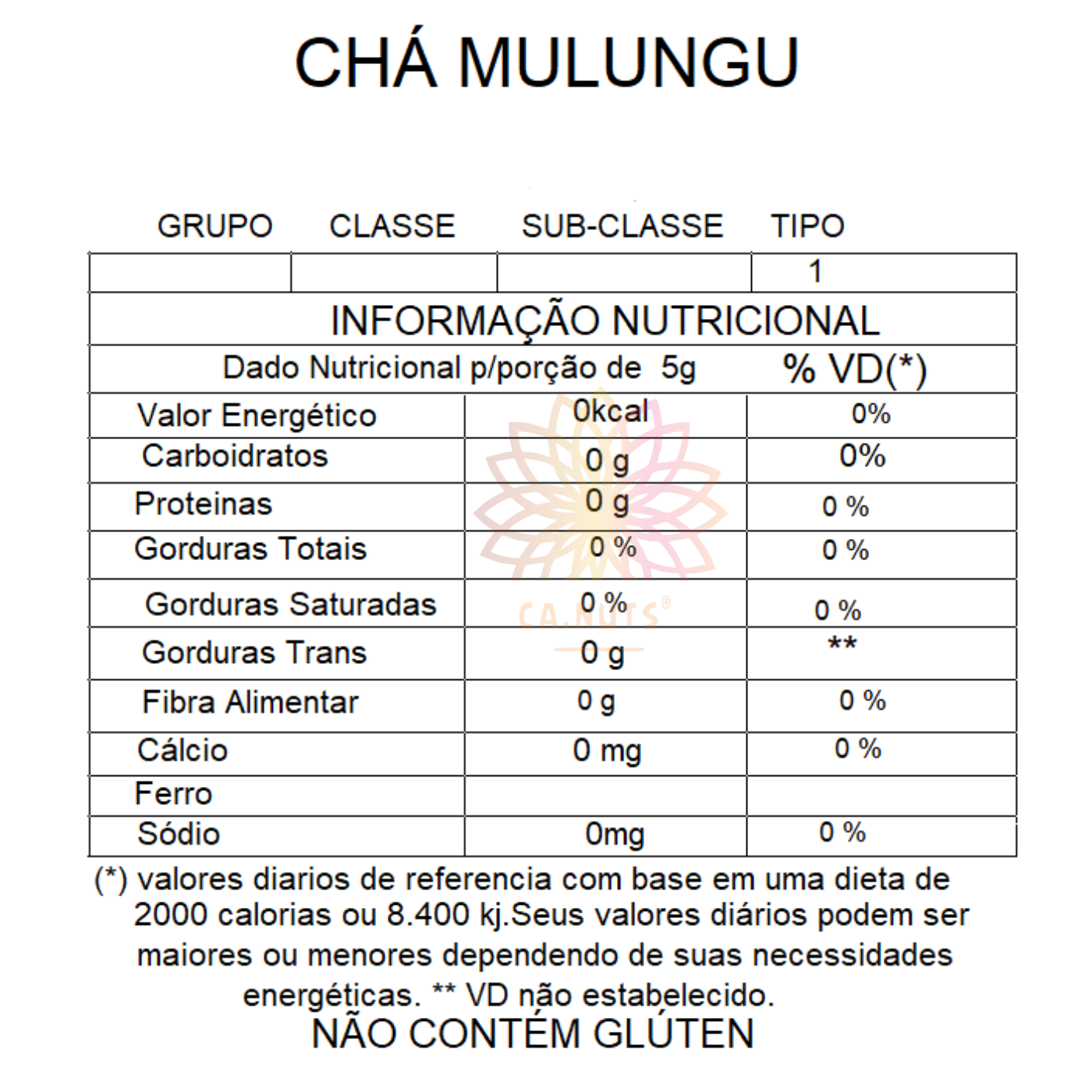 Chá de Mulungu Raiz Premium | Erythrina velutina | Marca Ca.Nuts | Chás Especiais