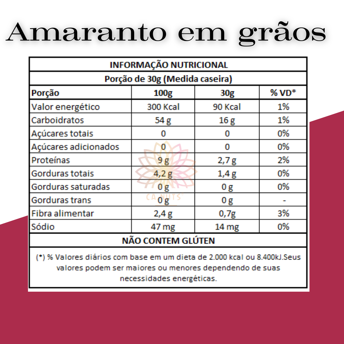 Amaranto em Grãos Ca.nuts Premium