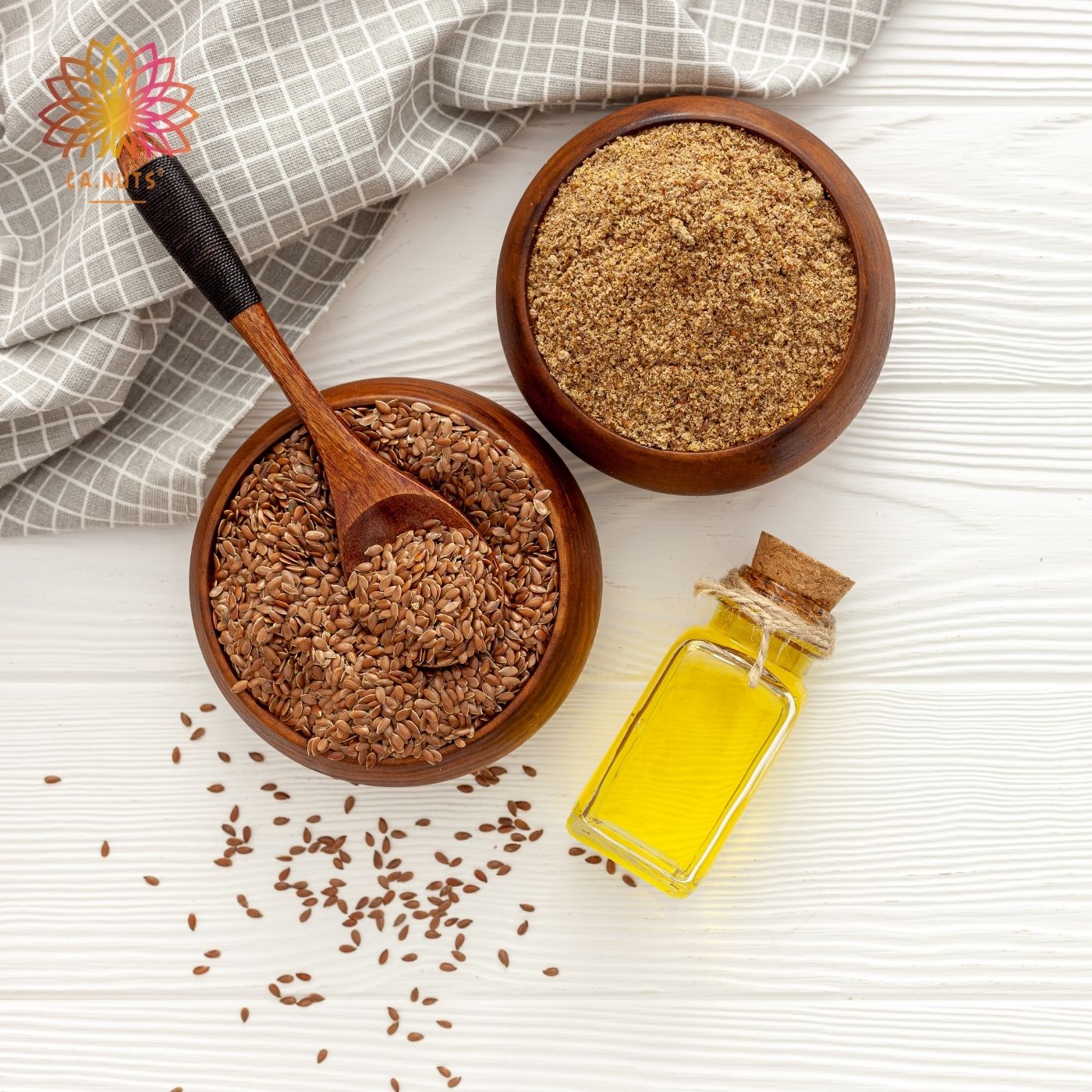 Farinha de Linhaça Dourada Crua Ca.Nuts Rico em Fibras