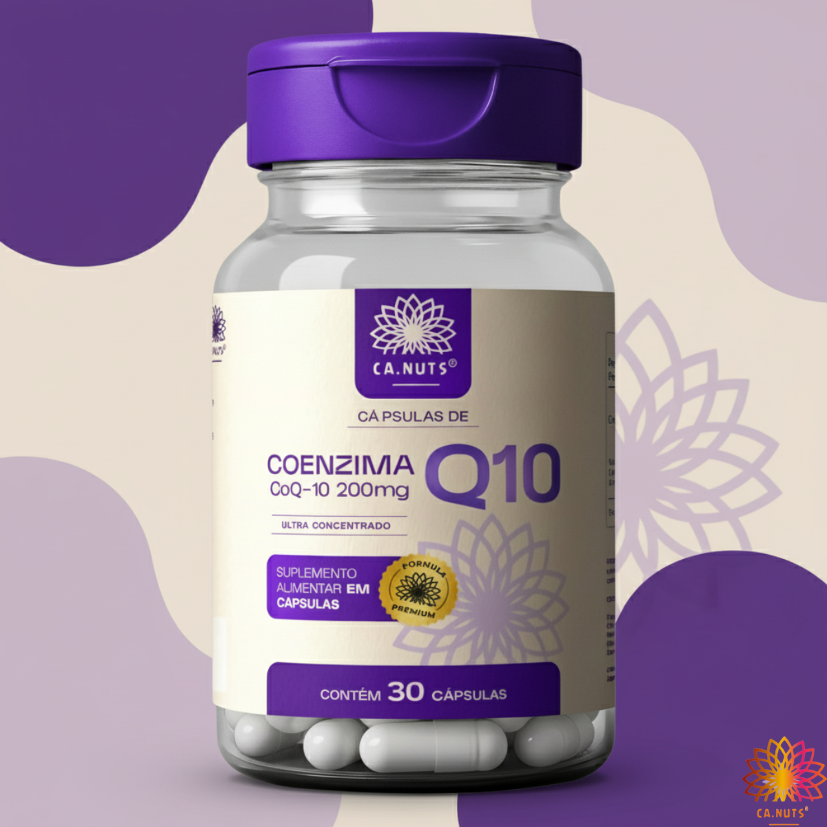 Coenzima Q10 200mg Ca.nuts 30 Cápsulas - COQ10 Premium Ultra concentrado