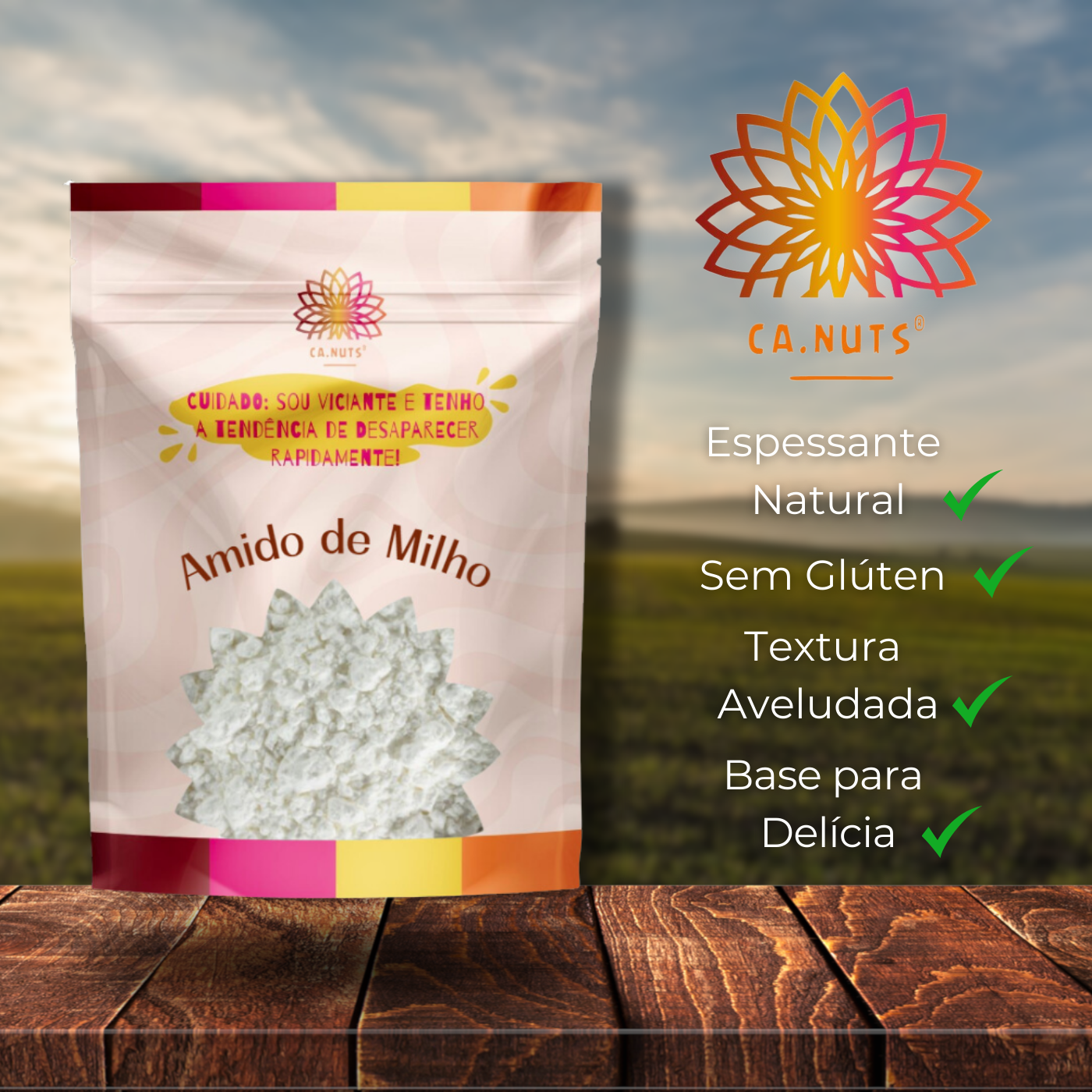 Amido de Milho Premium Ca.Nuts I Linha Farinhas Saudáveis