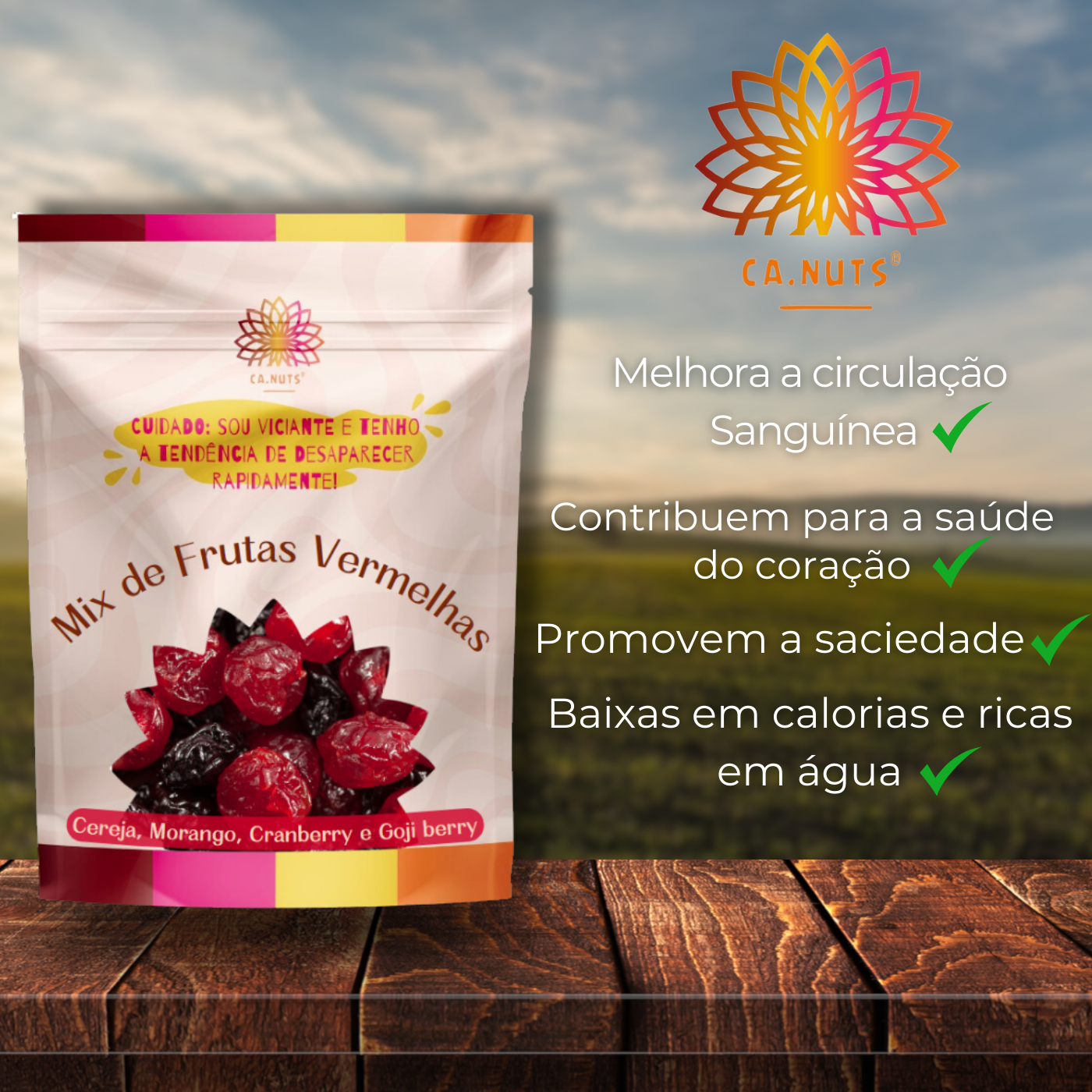 Mix de Frutas Vermelhas (Cereja, Morango, Cranberry e Goji Berry) | Premium Ca.Nuts