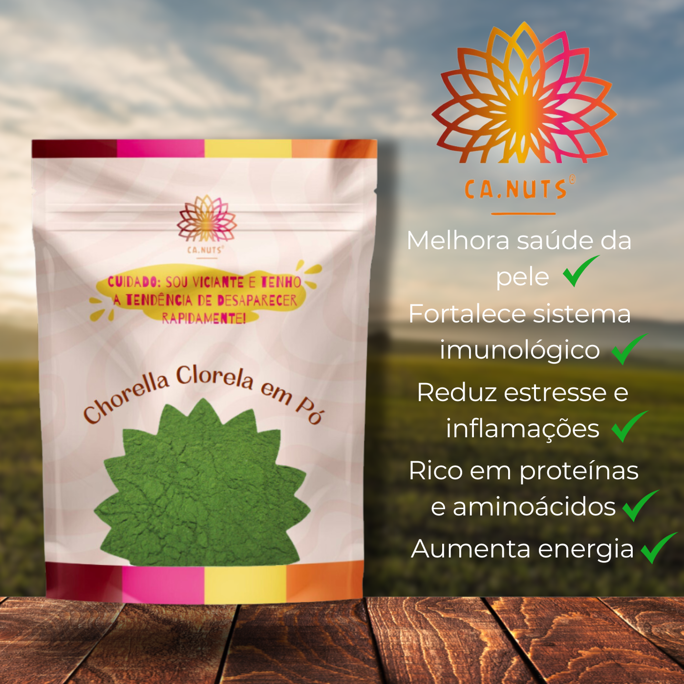 Chlorella em Pó Premium Ca.Nuts Special Edition