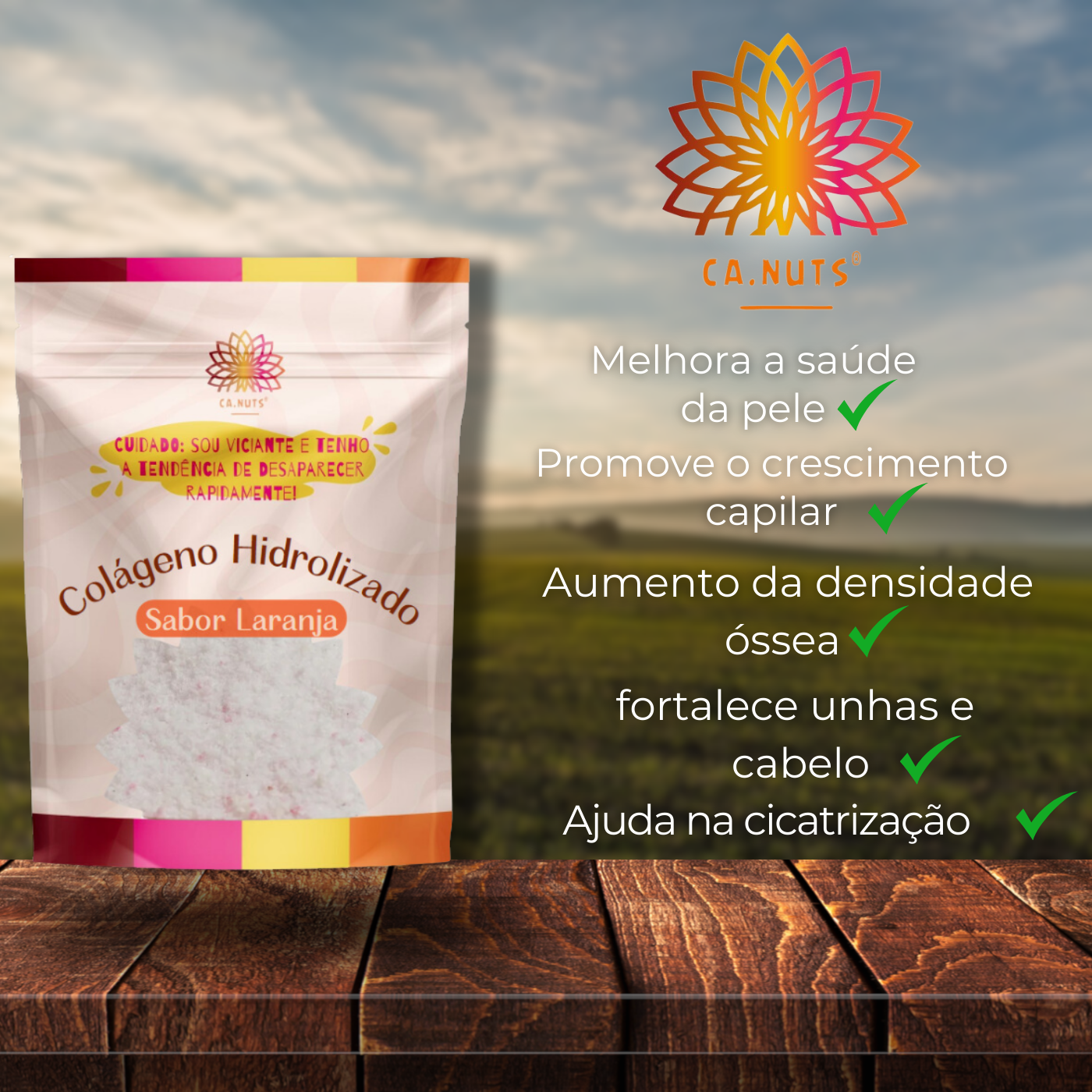 Colágeno Hidrolisado Sabor Laranja Ca.Nuts