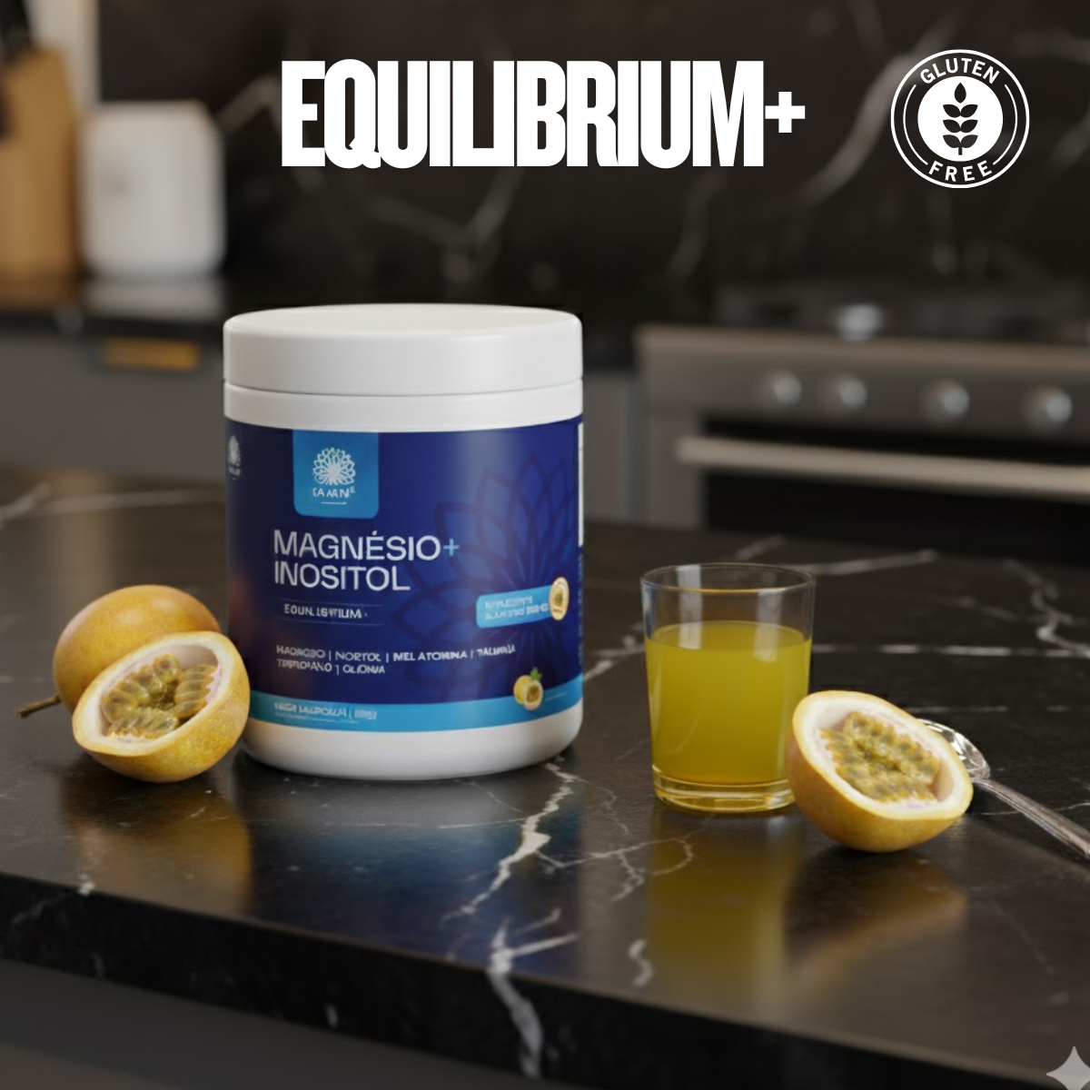 Magnésio e Inositol 300g Ca.nuts Sabor Maracujá | Magnésio, Inositol, Triptofano, Melatonina, Taurina e Glicina