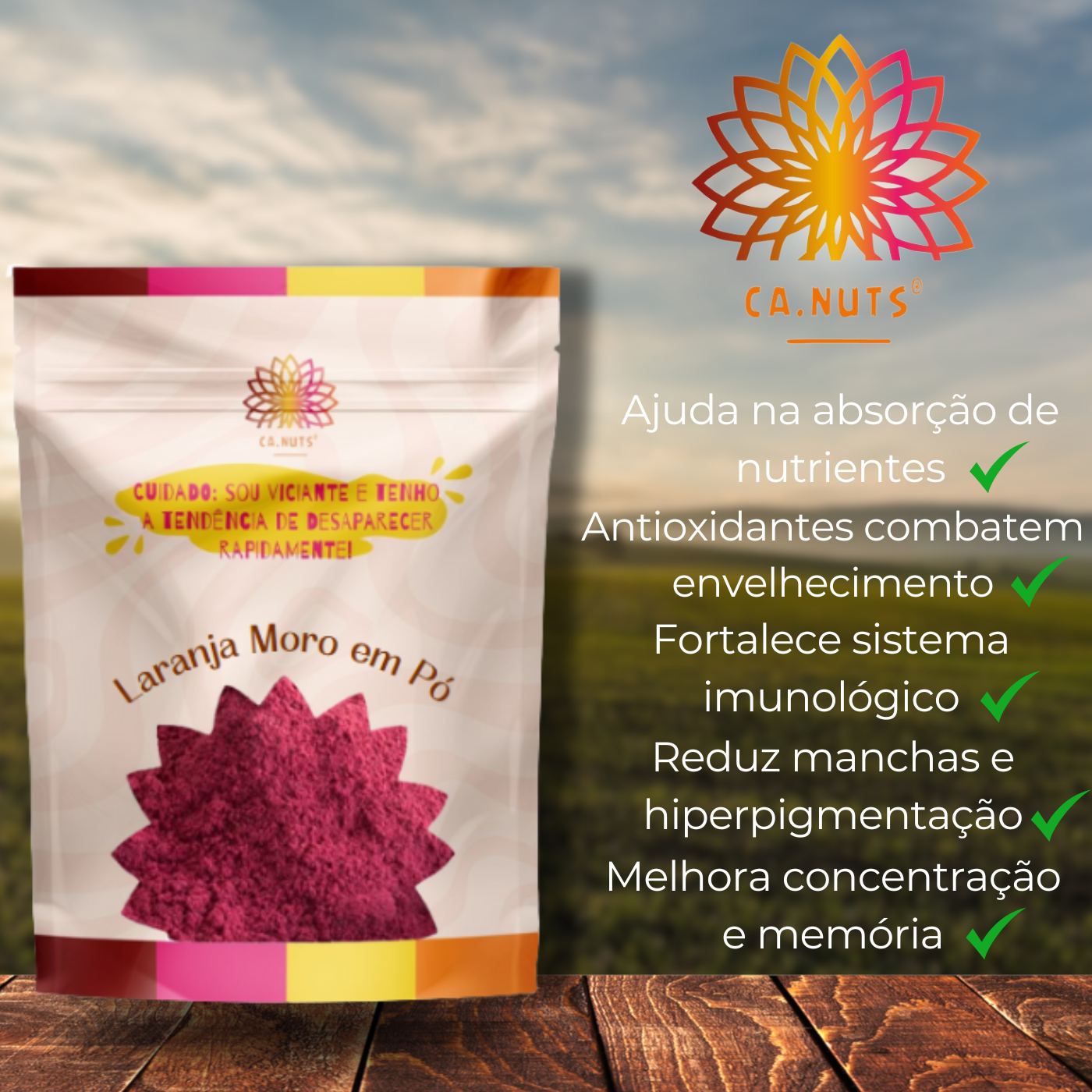 Laranja Moro em Pó Ca.Nuts Premium Ca.Nuts
