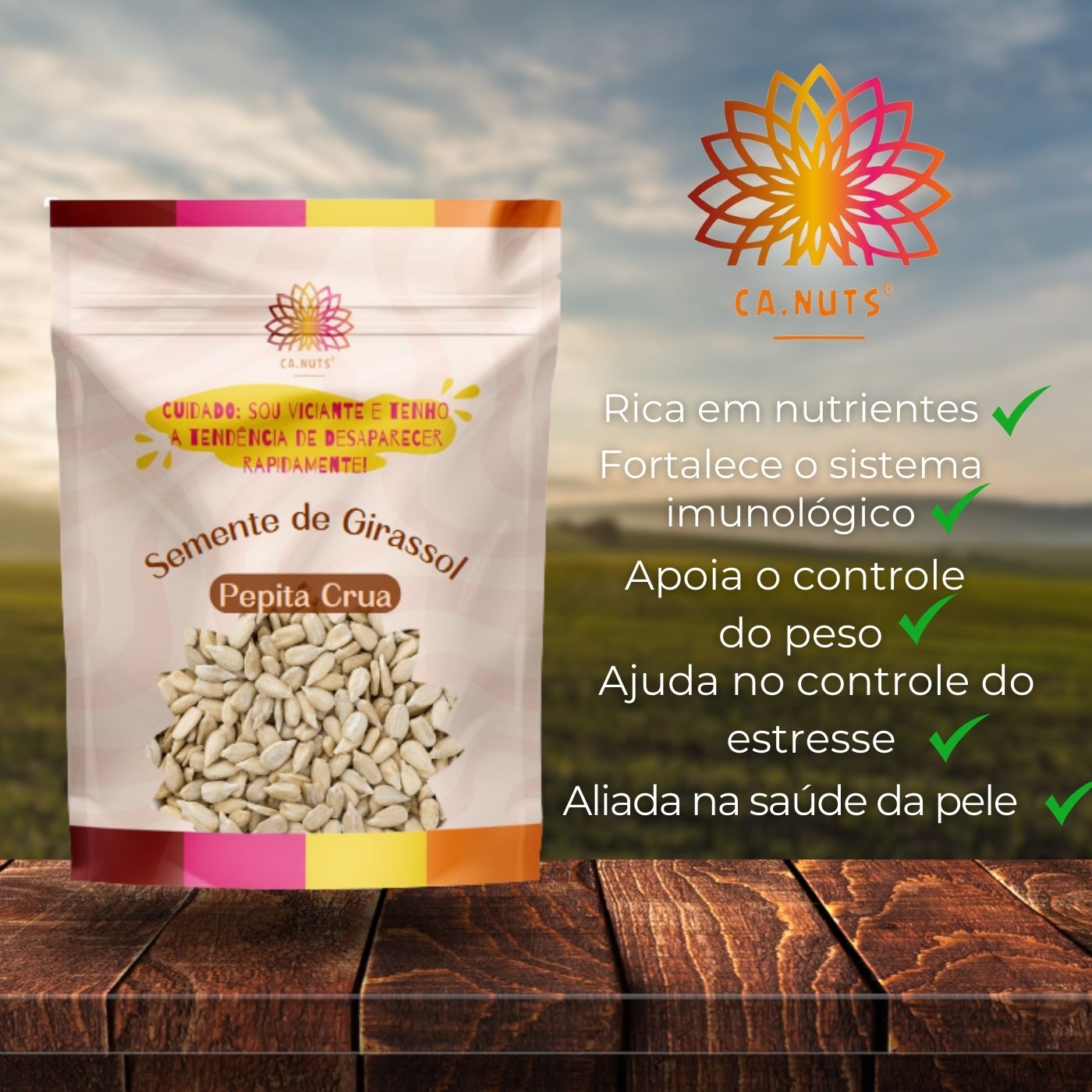 Semente de Girassol Pepita Crua Ca.Nuts Premium | Marca Ca.Nuts