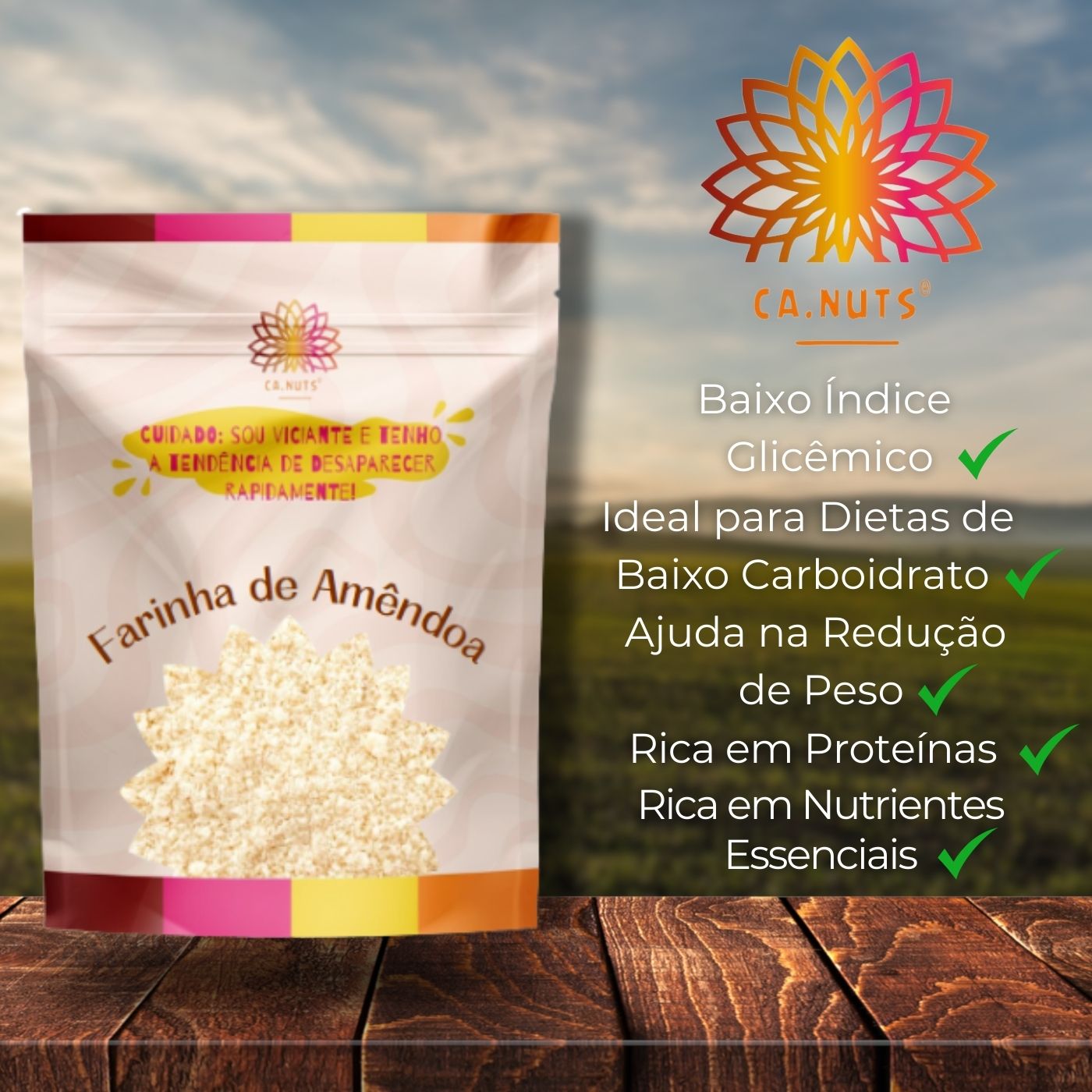 Farinha de amêndoa premium pura