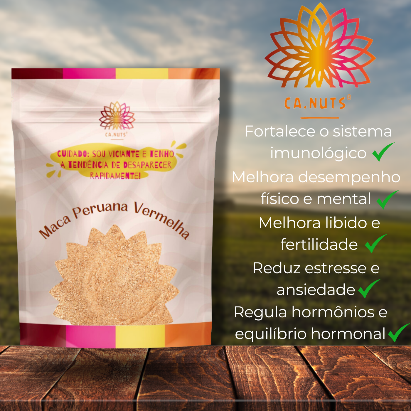 Maca Peruana Vermelha Ca.Nuts Linha Premium Importada pura