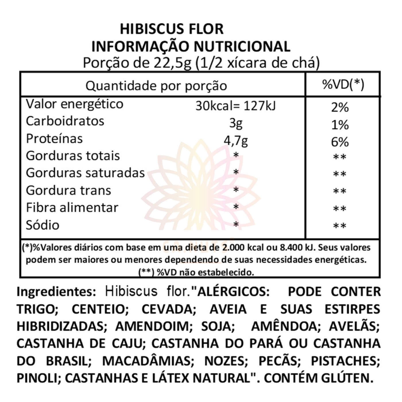 Hibisco Flor Desidratada Chá Ca.Nuts | Linha de Chás Ca.Nuts | Marca Ca.Nuts