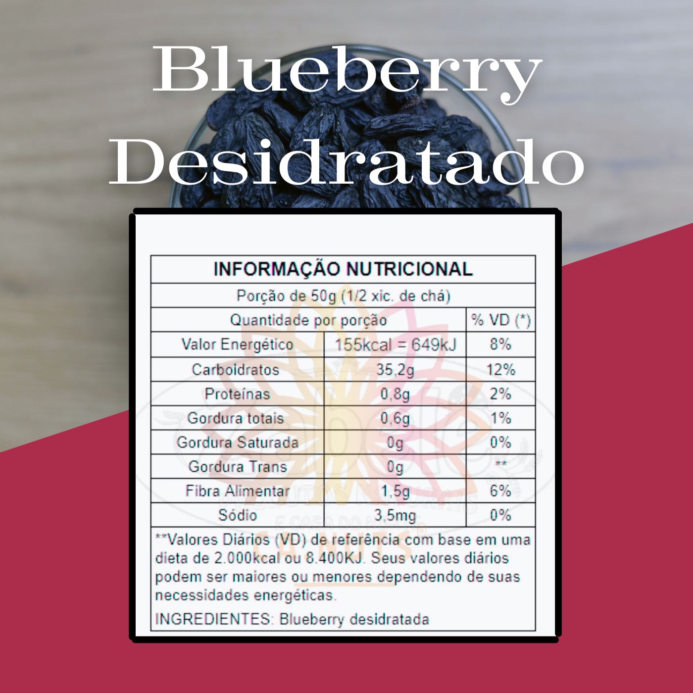 Blueberry Desidratado (mirtilo) Ca.Nuts | Blueberries desidratados