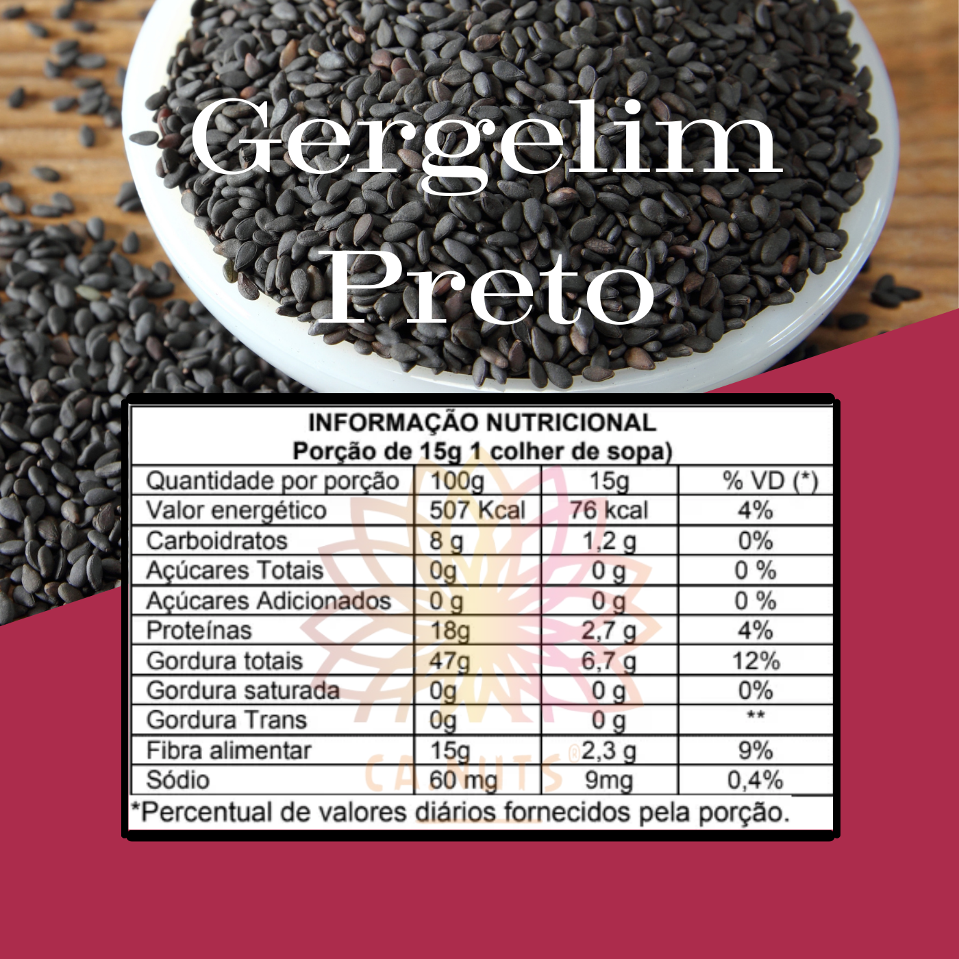 Gergelim Preto Semente Premium Ca.Nuts