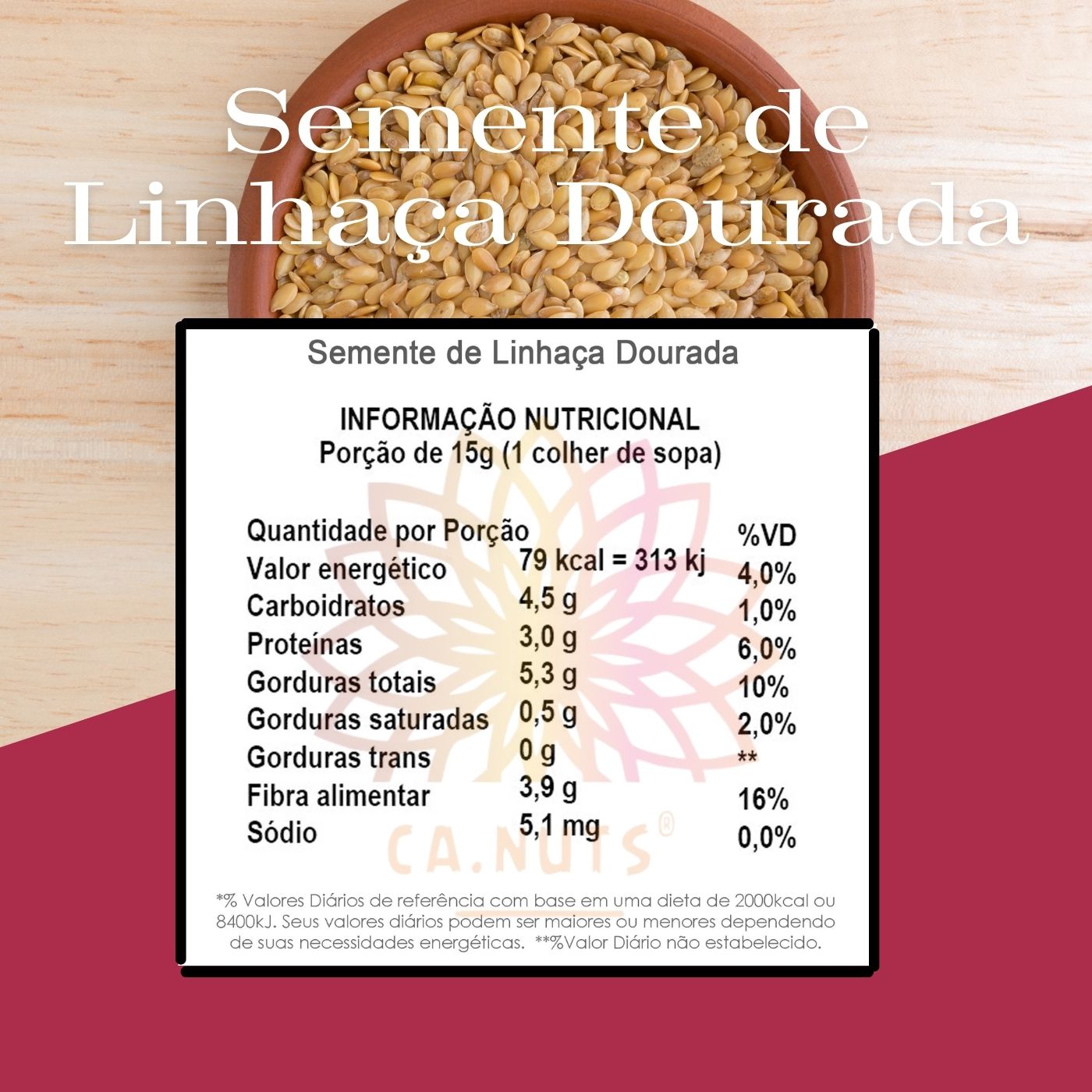 Semente de Linhaça Dourada Premium