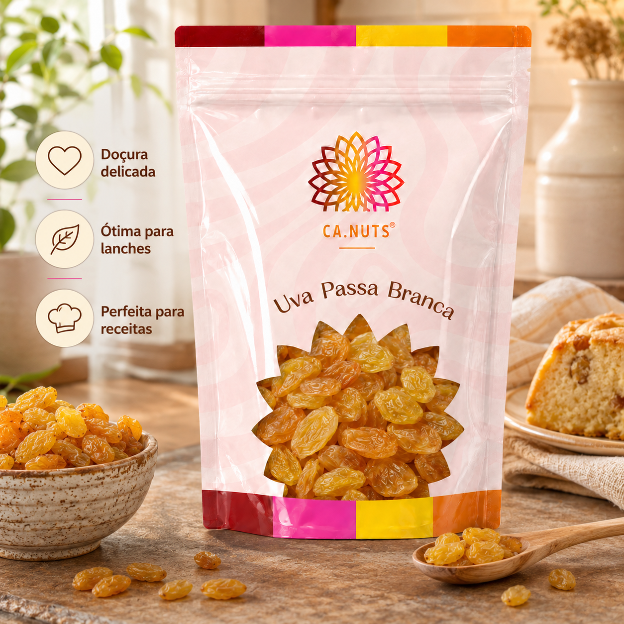 Uva passa branca sem semente premium Importada