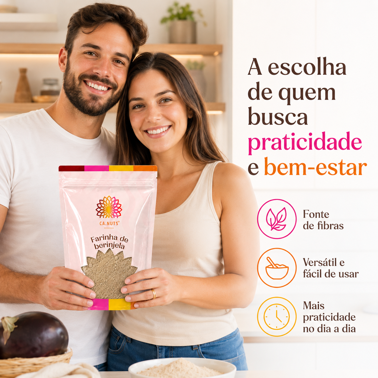 Farinha de Berinjela Premiun em Pó | Marca Ca.Nuts