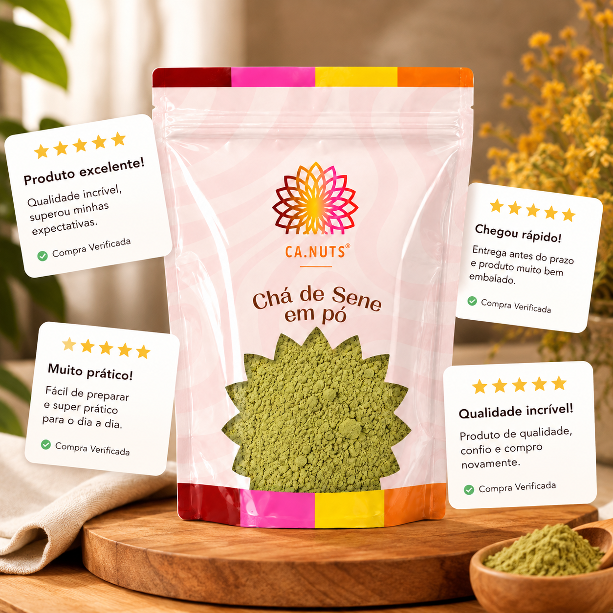 Sene em pó puro - Premium Ca.Nuts