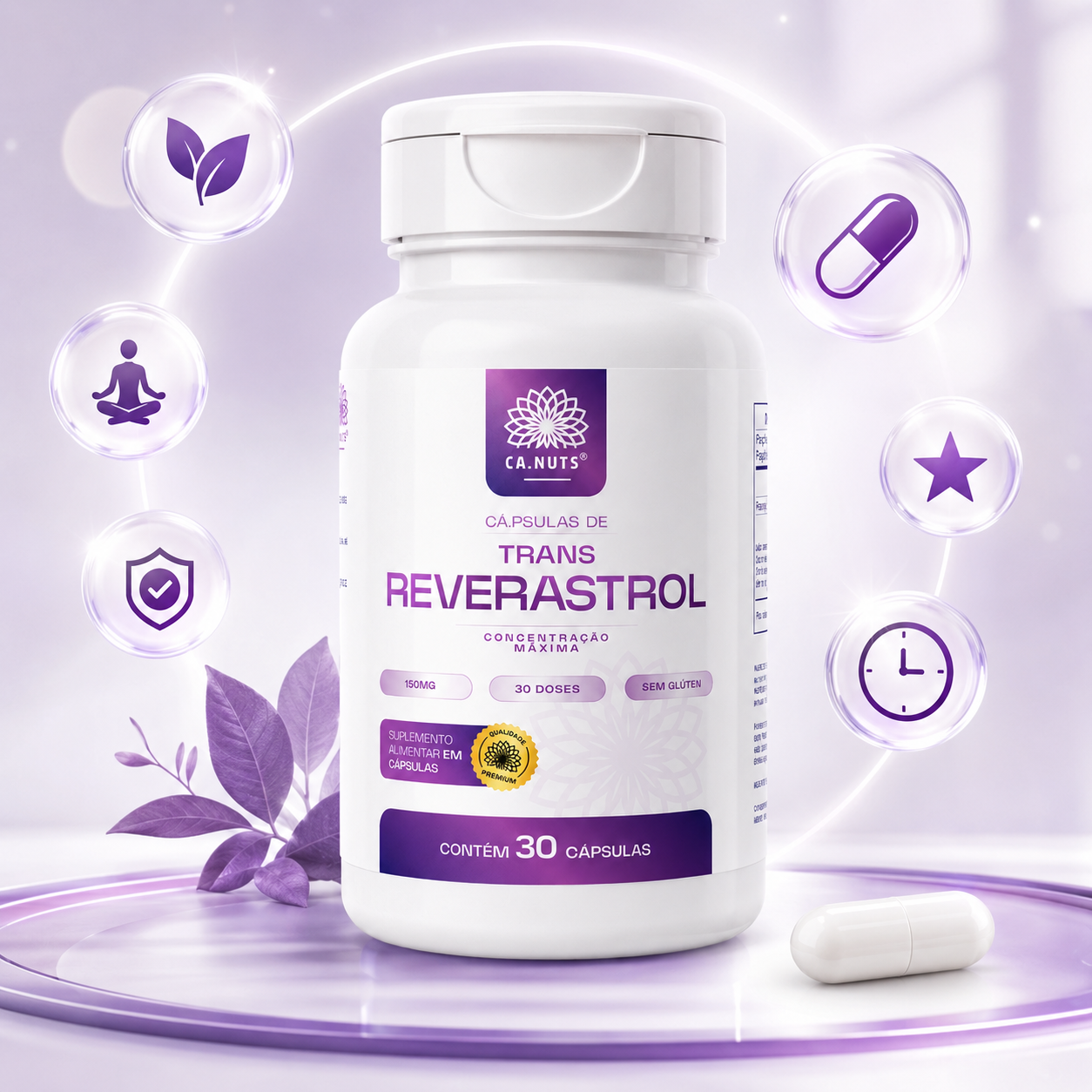 Resveratrol Trans 165mg Puro Antioxidante Ca.nuts