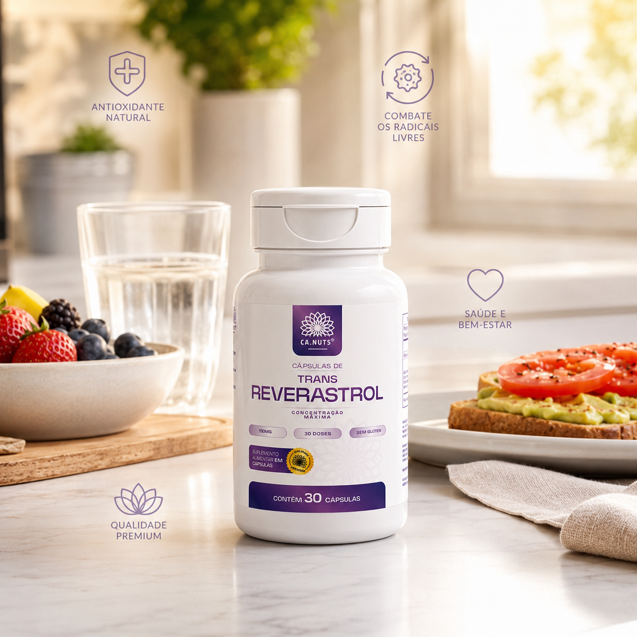 Resveratrol Trans 165mg Puro Antioxidante Ca.nuts