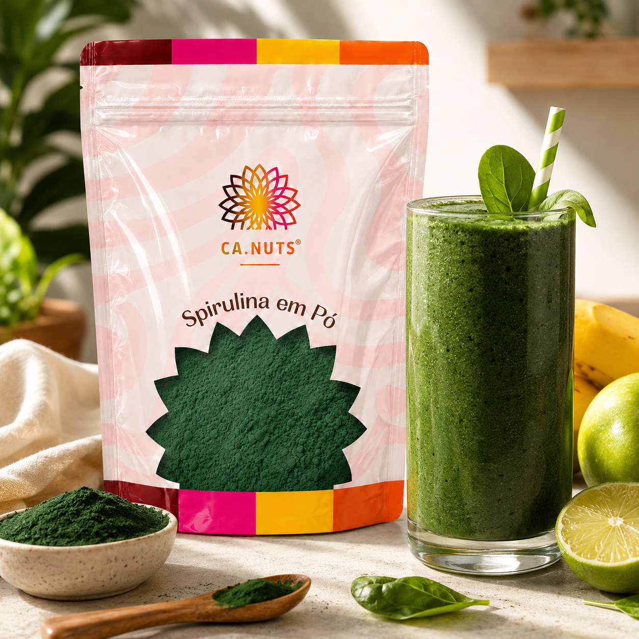 Spirulina em Pó Premium Super alimento Natural| Marca Ca.Nuts
