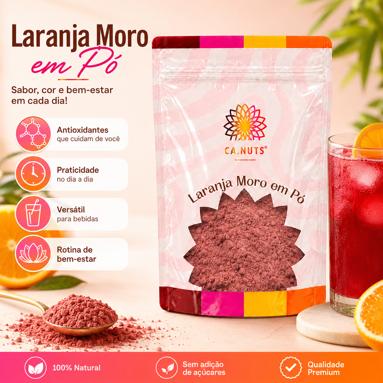 Laranja Moro em Pó Ca.Nuts Premium Ca.Nuts