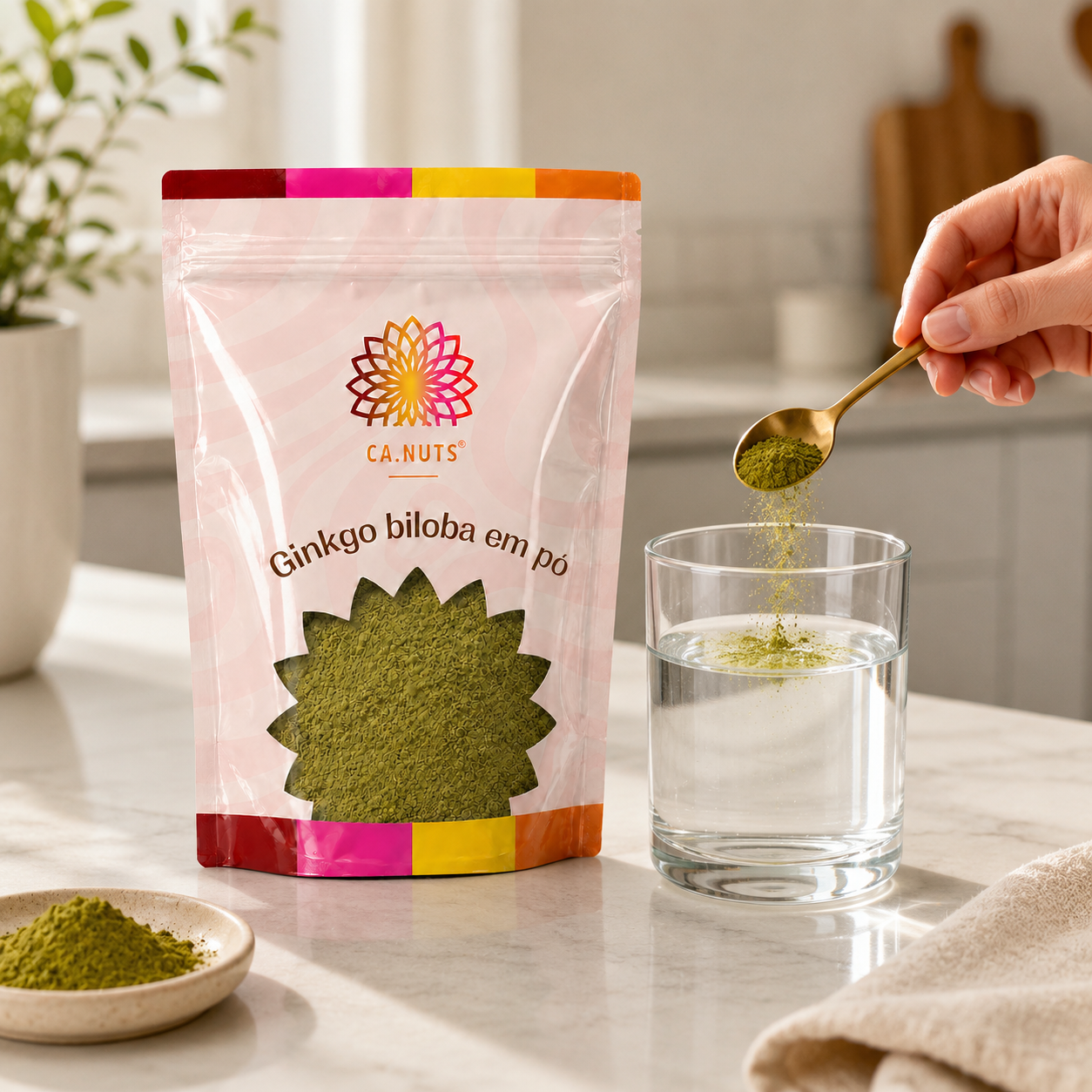 Chá de Ginkgo Biloba em Pó Premium | Suplementação Natural Ca.Nuts