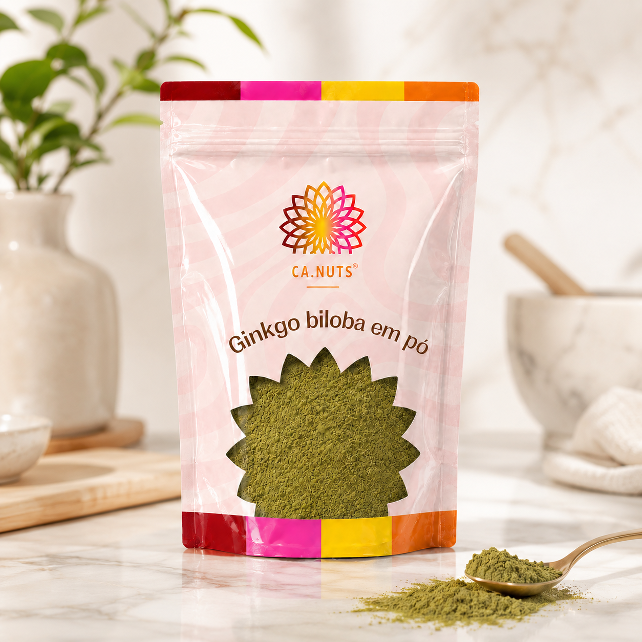 Chá de Ginkgo Biloba em Pó Premium | Suplementação Natural Ca.Nuts
