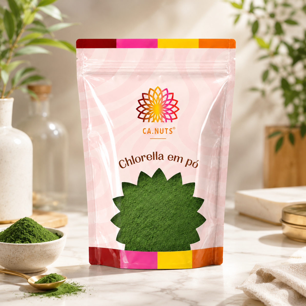 Chlorella em pó puro Premium Ca.Nuts