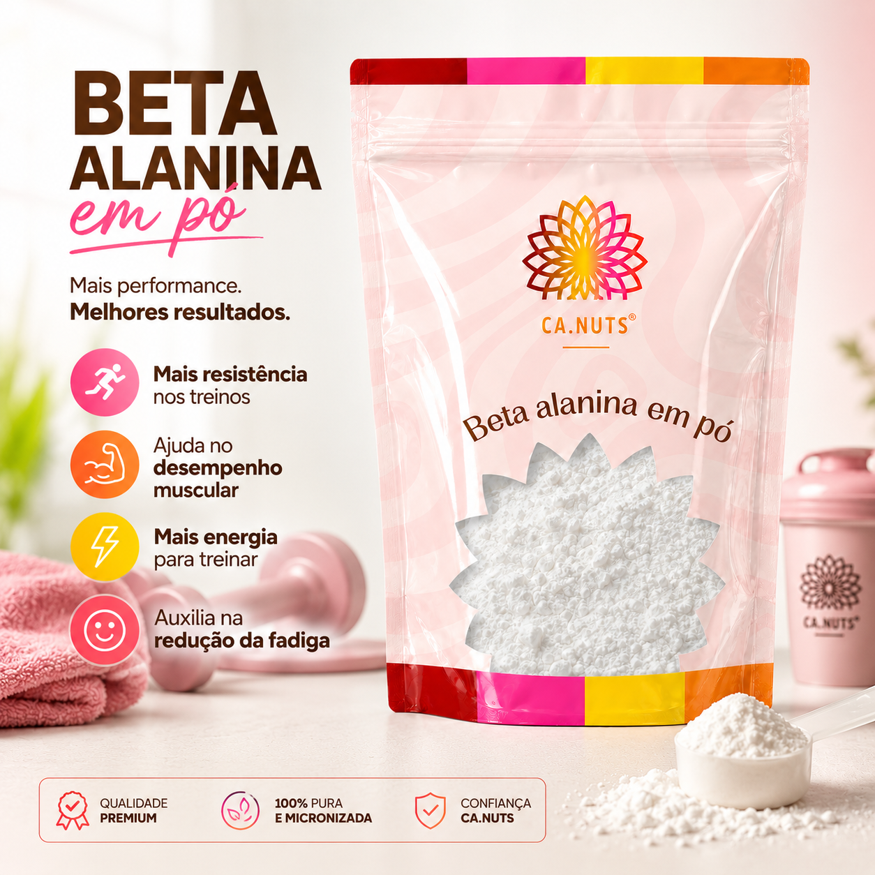Beta-alanina em pó Ca.Nuts