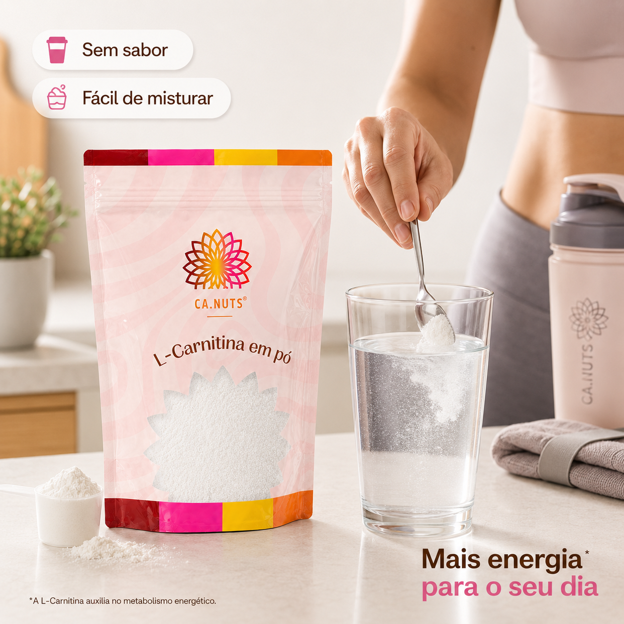 L-Carnitina em Pó Ca.Nuts Premium – Energia, Queima e Alta Performance