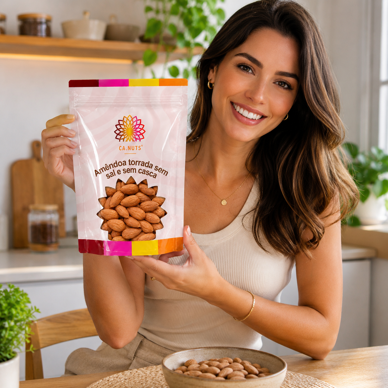 Amêndoa torrada Sem Sal e Sem Casca - Premium Ca.Nuts