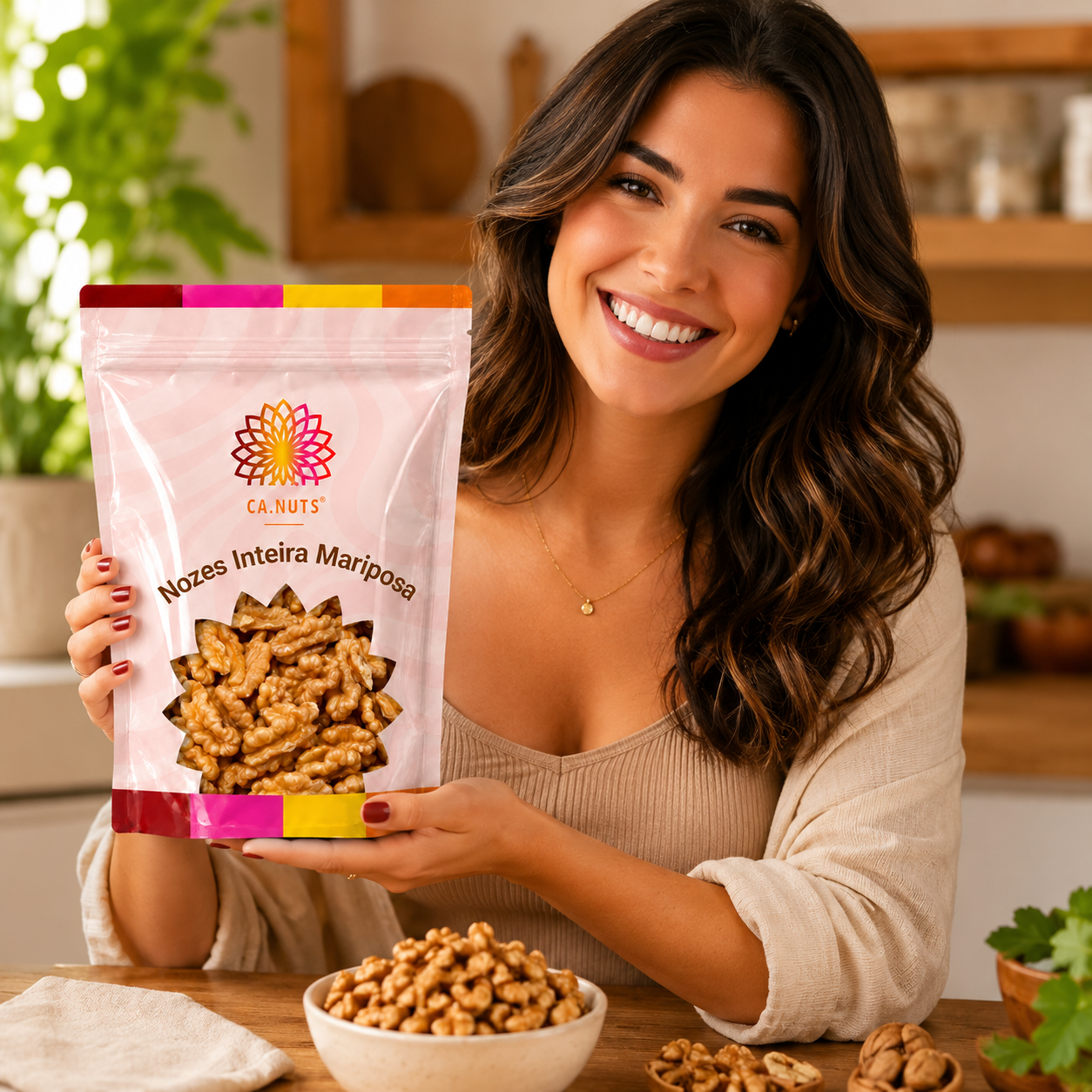 Nozes inteira mariposa sem casca extra light | Premium Ca.Nuts