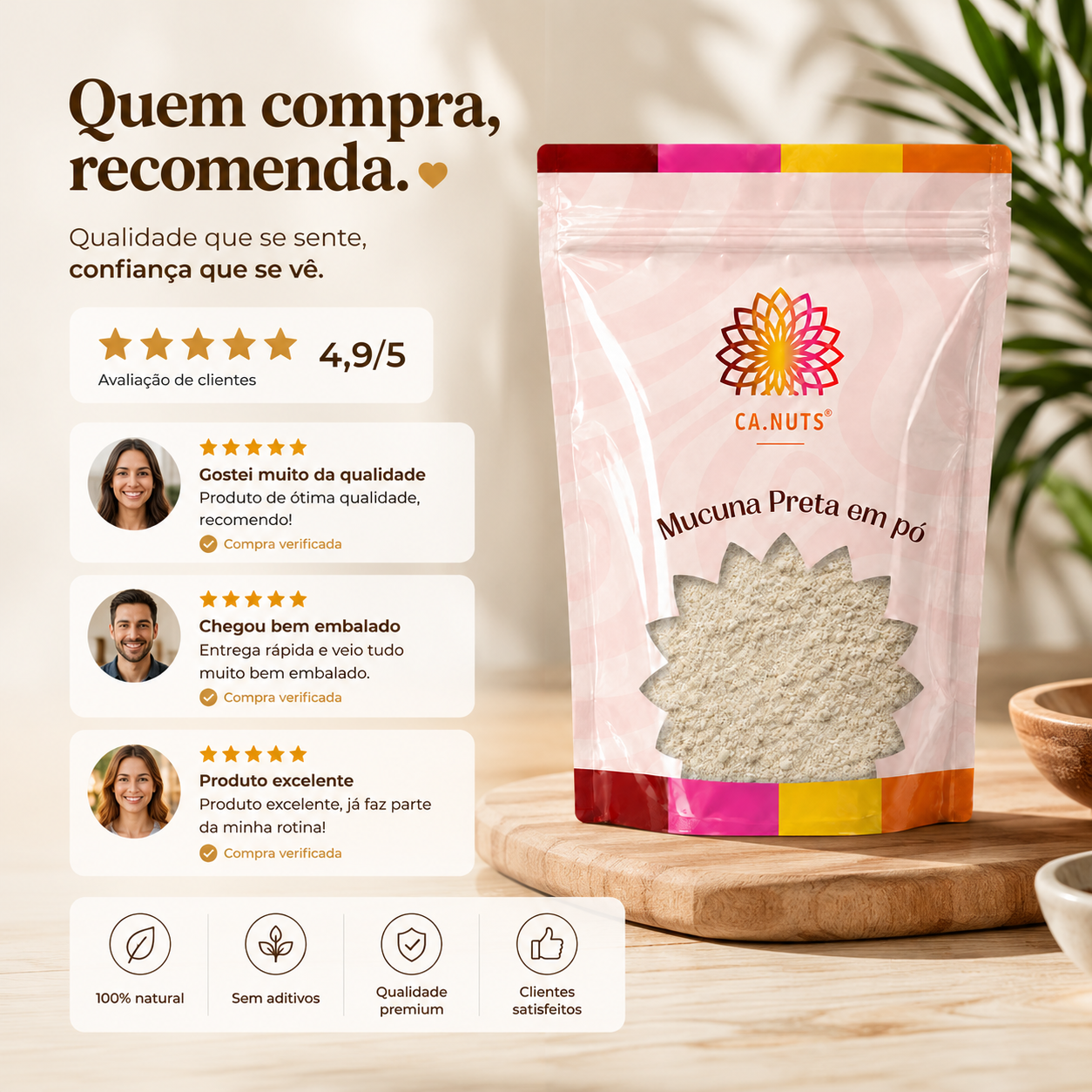 Mucuna Preta em Pó Natural | Mucuna Pruriens