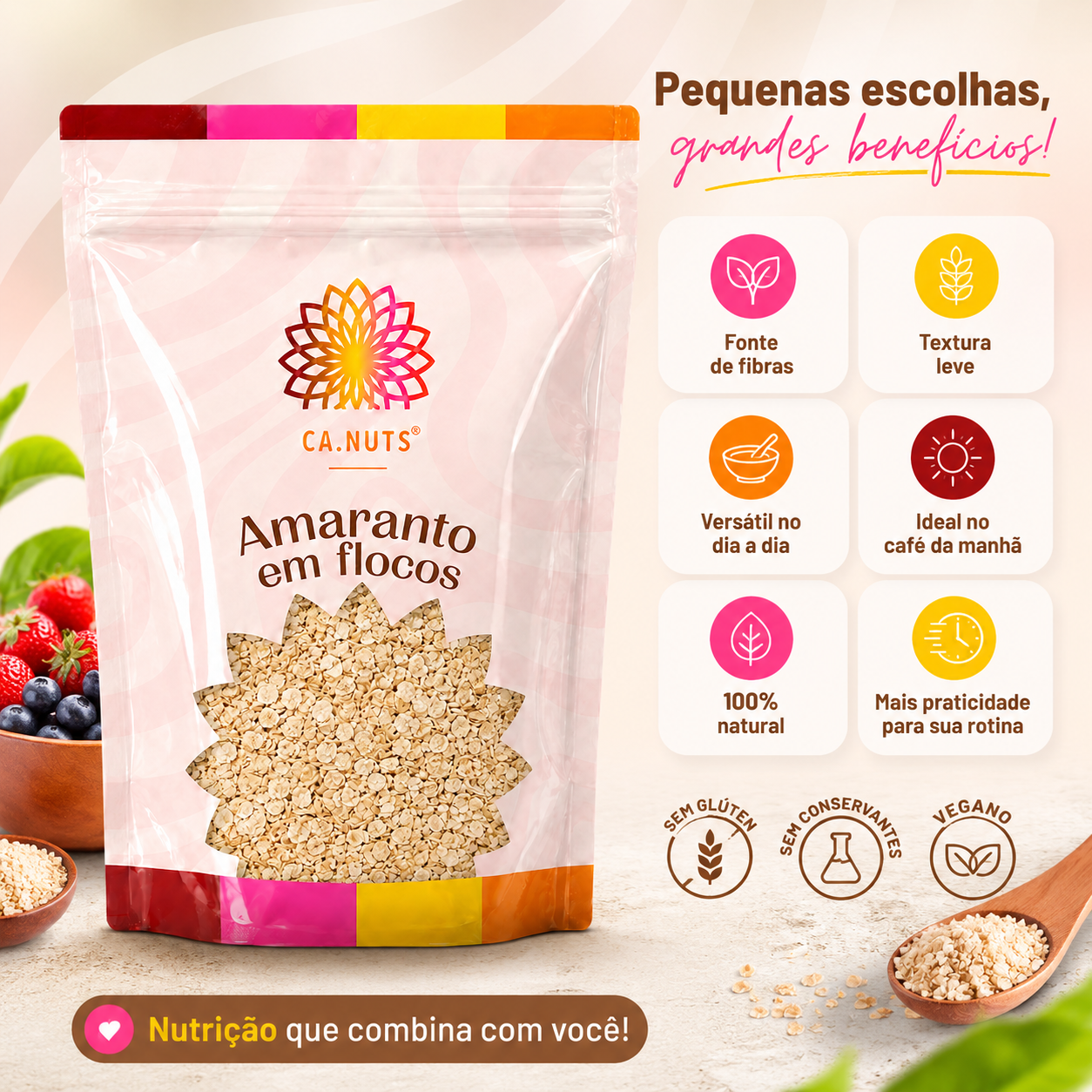 Amaranto em Flocos Natural Premium Ca.Nuts