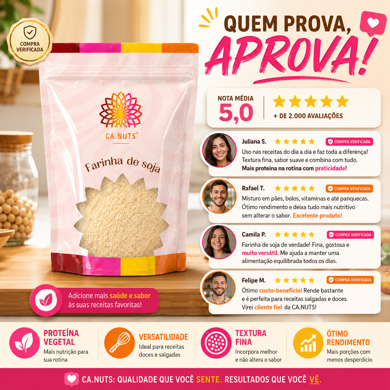 Farinha de Soja Integral Premium Ca.Nuts