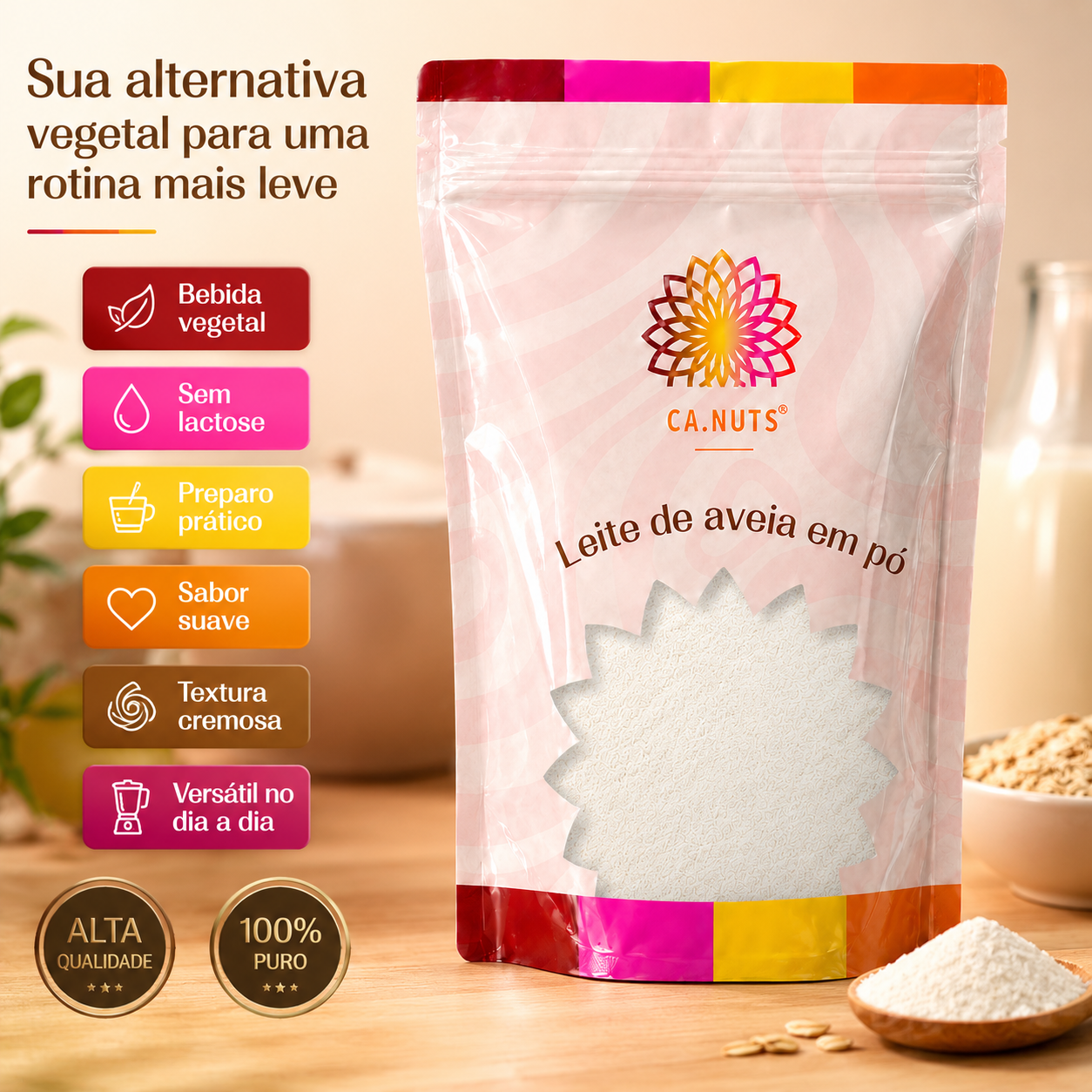 Leite de Aveia em Pó Solúvel Ca.Nuts