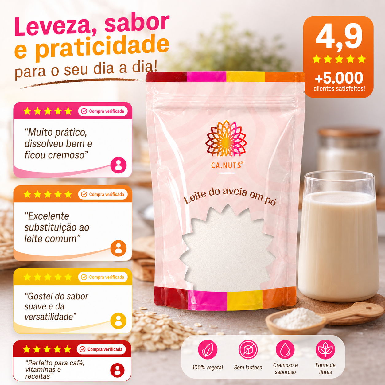 Leite de Aveia em Pó Solúvel Ca.Nuts