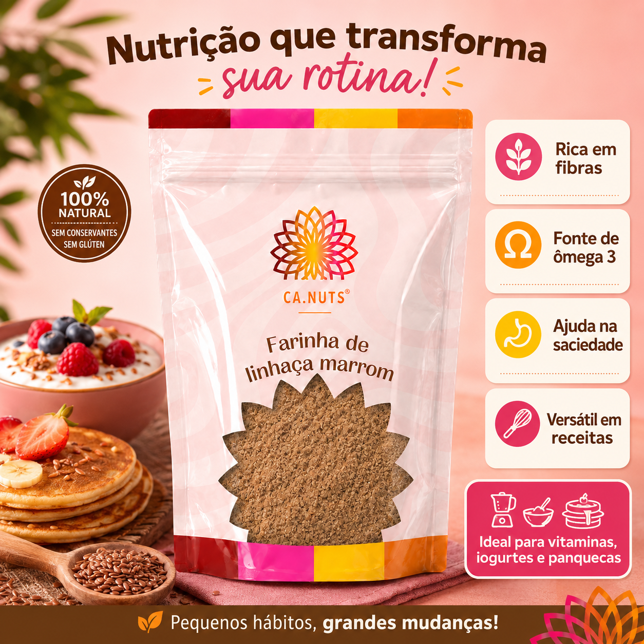 Farinha de linhaça marrom premium