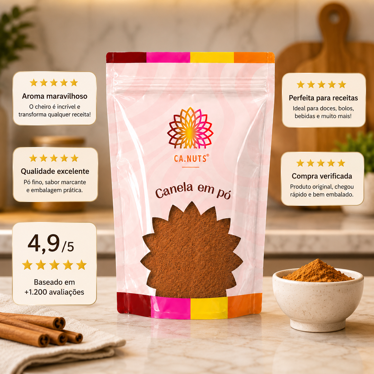 Canela em Pó Pura Premium Ca.Nuts