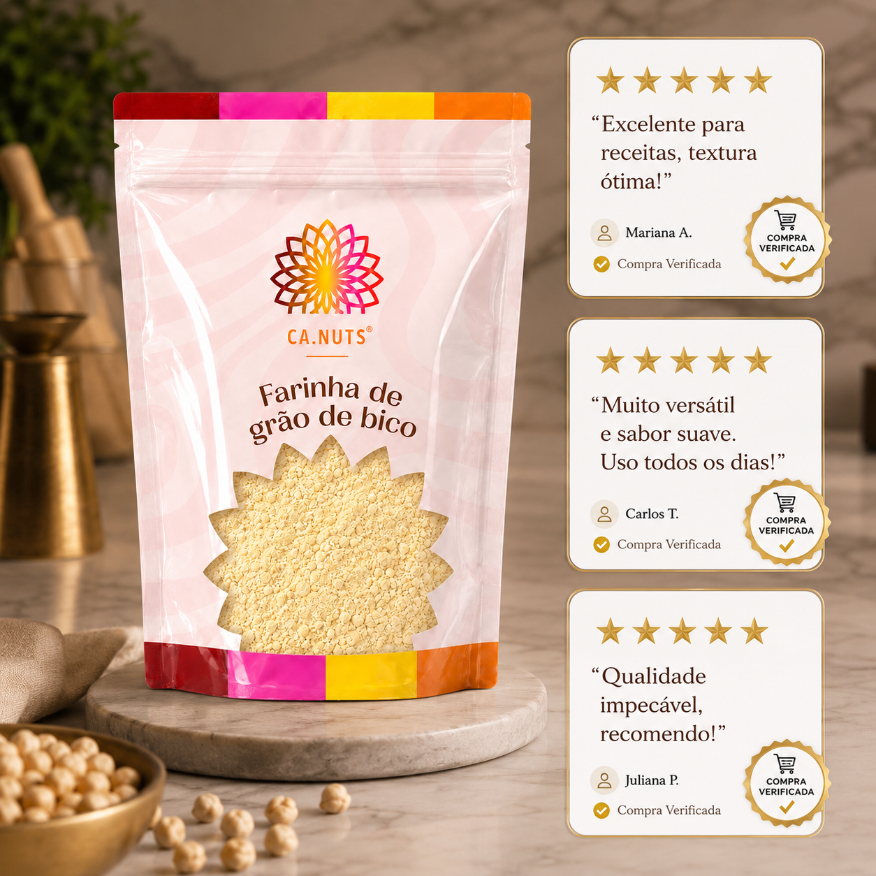 Farinha de Grão de Bico Premium | Marca Ca.Nuts