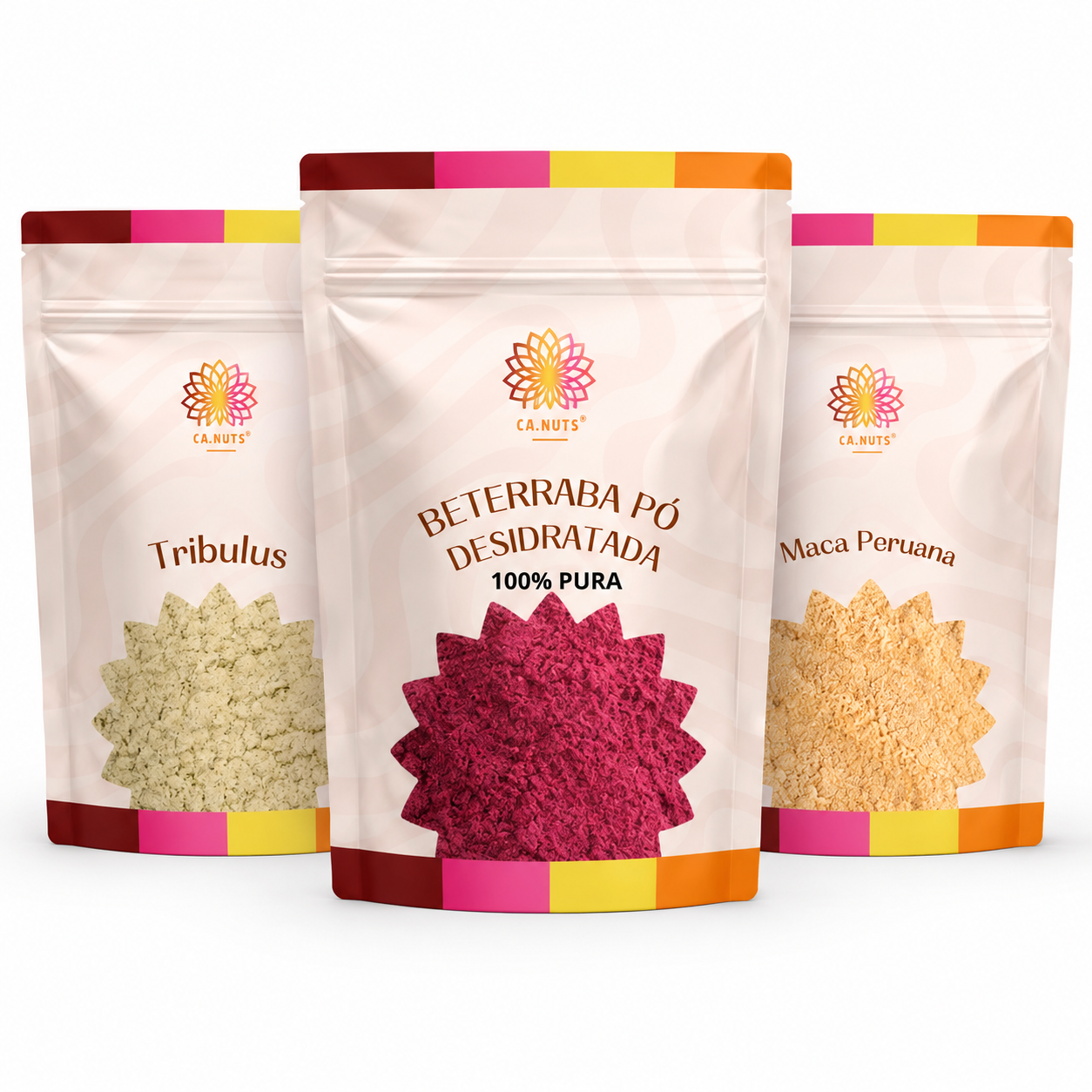 KIT Pré-Treino Natural (Tribullus 250g, Maca peruana 250g e Farinha de beterraba 250g)