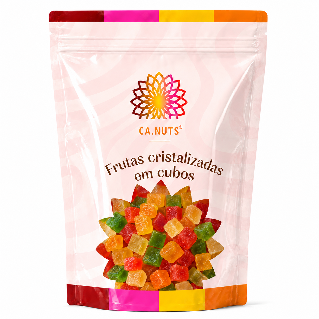 Frutas cristalizadas em cubos